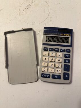 Texas Instruments Calculator in Blue and Ivory